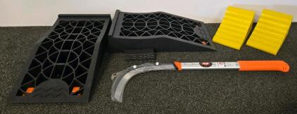 Japanese Seisaku Sickle (Kama) & Vehicle Leveling Ramp/Chock Set