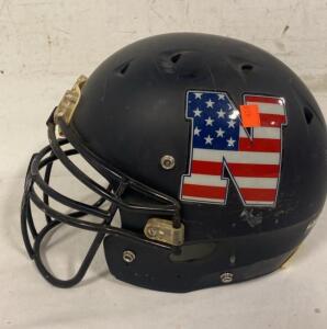 Schutt Football Helmet, Navy Blue, US Flag "N" Decal, Varsity Adult, Chinstrap Included