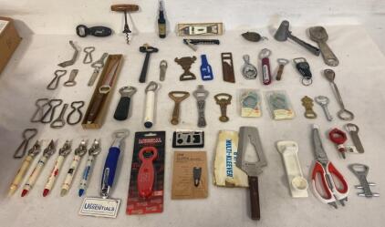 Vintage & Modern Bottle Opener & Bar Tool Collection, 44 pcs, Coca-Cola, KitchenAid, Zeroll