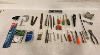 Assorted Hand Tools Lot: Stanley, Nicholson, Socket Set, Tape Measure, Pliers, New Utility Blades & Much More