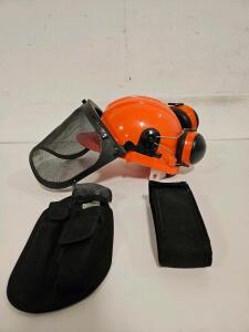 Forestry Helmet With Mesh Visor & Earmuffs, Maxam Knife And Saw Kit, Orange PPE Set