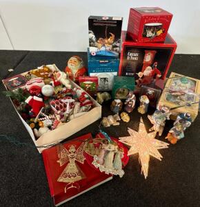 Large Assorted Christmas Decoration Lot - Nativity, Ornaments, Tree Topper, Howard Miller Collectible