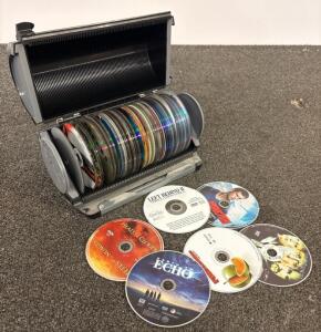 Atlantic CD/DVD Carousel Organizer, 80-Disc Capacity, Movies & Music Assorted Collection, With 50+ CDs