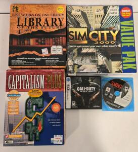 Lot Of Vintage PC & Console Games: SimCity 3000, Capitalism Plus, COD Black Ops DS, Scarface PS2