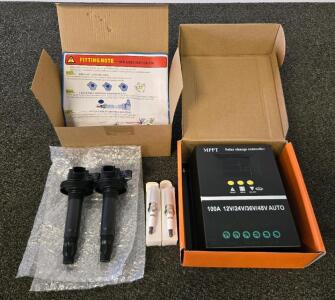 MPPT Solar Charge Controller 100A 12V/24V/36V/48V & 2 Ignition Coils With Spark Plugs, SY10048-US