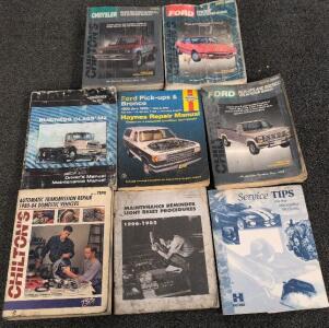 Lot Of 8 Automotive Repair Manuals: Ford, Chrysler, Freightliner, Chilton & Haynes 1976&ndash;1996 Coverage