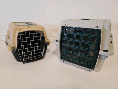 Plastic Pet Carriers - Petmate Pet Taxi & Pet Escort, 24" & 23" Models, With Handles And Grated Doors