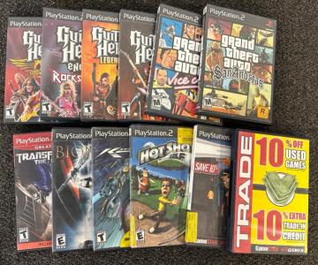 PlayStation 2 Game Lot &ndash; GTA San Andreas, Guitar Hero, and more (12 Games)