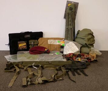 Military Tactical Gear Kit: Voodoo Pistol/Rifle Cases, LBE Harness, Uniform, Pouches, Beret