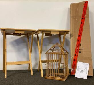Set Of 2 Folding TV Tray Tables, Light Wood, Portable And More