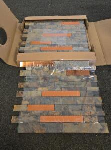 Wenise Peel And Stick Mosaic Tile, 10 Sheets, 12.25"x12.7", Rusty Stone Pattern, X0032G6P07