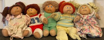 Vintage Cabbage Patch Kids Dolls Signed Xavier Roberts 1983-86, Yarn Hair, Blue Eyes