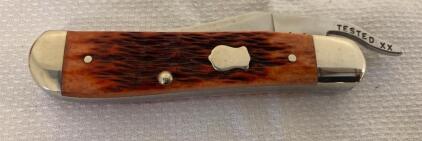 Case Brothers 61953 L SS Hawkbill Pruner Knife, Jigged Bone Handle, Stainless USA