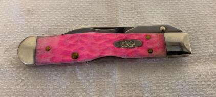 Case Trapper Pink Jigged Bone Folding Pocket Knife, 3.25" Stainless Blade, USA 13131 SS