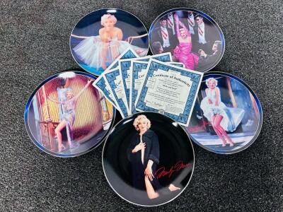 Bradford Exchange Marilyn Monroe Collector Plate Set, 5x Limited Edition, COA, Gadino/Greene Art