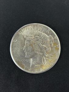 1923 Peace Silver Dollar, Philadelphia Mint, 90% Silver, 38.1mm, Key Date