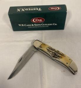 Case XX Trapper 6254 SS Folding Pocket Knife, Jigged Bone Handle, 2 Blades, USA, Boxed