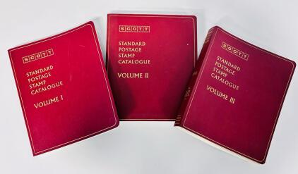 Scott Standard Postage Stamp Catalogue 1973 Complete 3 Volume Reference Set, US/World, Softcover