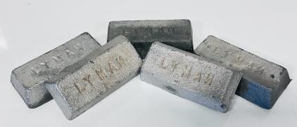 Lyman Lead Casting Ingots &mdash; 1 lb Each, Lot Of 5, Bullet Casting/Reloading Bars, Stamped Markings