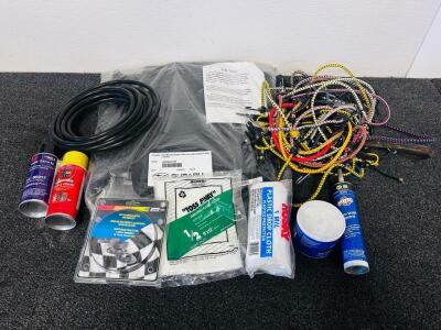 Subaru Outback/Legacy All-Weather Floor Liners J505SAN100 + Bungee Cords & Auto Supplies Bundle