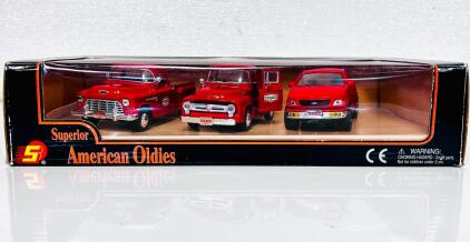 Superior American Oldies Texaco Collector Die-Cast Set 1:34-1:38 Chevy 3100, Ford F-100, F-150