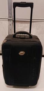 Jio 20" Black Rolling Carry-On Suitcase, 2 Wheels, Telescopic Handle, Polyester