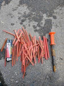 Remington Powder-Actuated Fastening Tool with ~400 .27 Cal Red Power Load Strips & Box, Heavy Duty