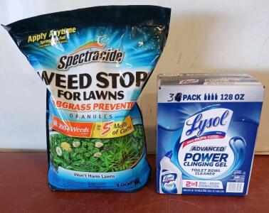 Spectracide Weed Stop 10-lb Granules (3,000 sq ft), Lysol Advanced Power Toilet Bowl Cleaner 3x32oz