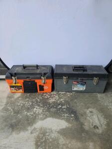 Stanley 19" Tool Box with Drill Bit Organizer & Homak 22" Metal Tool Box with Tray