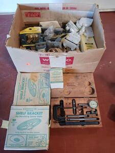 Starrett Guage Set, Vintage Cabinet Hardware Lot &ndash; Washington Line R14 Lazy Susan <br/>