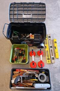 Task Force Mastermate Rolling Toolbox with 40+ Hand Tools, Levels, Glass Lifters, Accessories