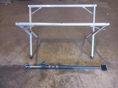 Keeper Ratcheting Cargo Bar 40&ndash;70" & Aluminum Folding Sawhorse, Heavy-Duty Adjustable