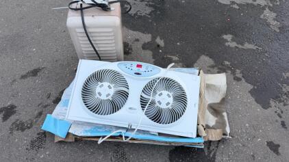 Holmes Digital Twin Window Fan with Thermostat + Vintage Portable Electric Space Heater