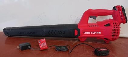 CRAFTSMAN V20 20V Cordless Leaf Blower, 125 MPH, 350 CFM, w/ Battery & Charger