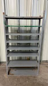 Industrial Steel Shelving Rack, 7 Shelves, 72"x36"x18", Adjustable, Cross-Braced, Rusted