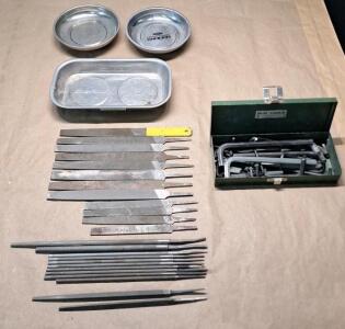 (3) Magnetic Trays, (24) Assorted Hand Files & Assorted Allen Wrenches