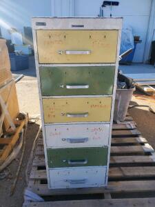 Steelcase 6-Drawer Industrial Metal Filing Cabinet, Multicolor, Heavy-Duty Storage, 52"x28"x20"