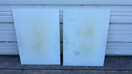Commercial Plastic Cutting Boards, HDPE, White, 24" x 18" x 0.5", Set of 2