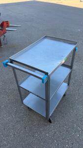 Lakeside 311 Stainless Steel Utility Cart, 3 Shelves, 32"x16"x36", 300 lb Capacity, Blue Corners