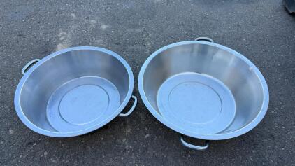 Large Heavy-Duty Aluminum Stock Pots, Commercial, 40 qt & 32 qt, Reinforced Base, No Lids
