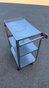 Metro Stainless Steel 3-Shelf Utility Cart, 32"x16"x36", 400 lb Capacity, Handle, Swivel Casters