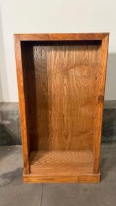 Oak Veneer Bookcase 48"x30"x13", Adjustable Shelf Pegs, Open Back, Medium Stain Finish