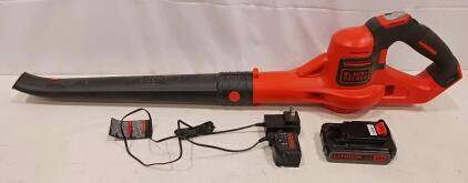 Black+Decker 20V Max Cordless Leaf Blower w/ Battery & Charger, PowerBoost. Like New Condition