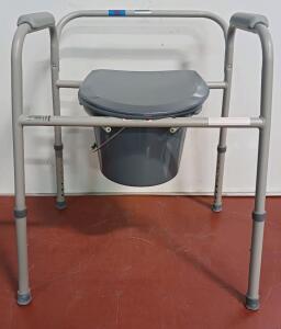 Un-Used Guardian Folding Bedside Commode, 350 lb Capacity, Adjustable Height, Bucket with Lid