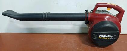 Homelite Vac Attack II 200 MPH Gas Leaf Blower/Vacuum, 26cc 2-Cycle Engine, Red/Black