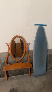 Ornate Oak Oval Dresser Mirror, 45"x33", Traditional Vintage Style, Curved Wood Frame & More