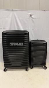 Samsonite Hardside 2-Piece Luggage Set, Black, Spinner Wheels, TSA Lock, Carry-On & Checked