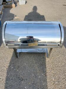 Stainless Steel Roll-Top Chafing Dish, 8 Qt Capacity, Sterno/Fuel Tray, Buffet Warmer