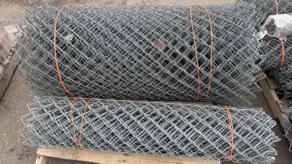 4 ft Tall Galvanized Chain Link Fence Rolls, 2 Rolls, 11 Gauge, 2" Mesh, Palletized