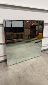 36" x 36" Frameless Square Wall Mirror, Plain Edge, Wall-Mount Wire and Brackets Included